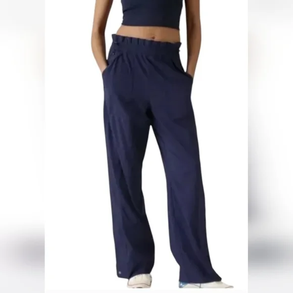 Athleta Trekkie Parachute Pants, Navy, 10 - Picture 2 of 16